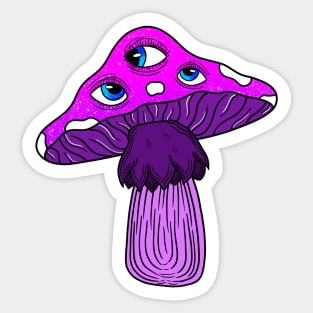 No Background Mushroom Sees All Sticker